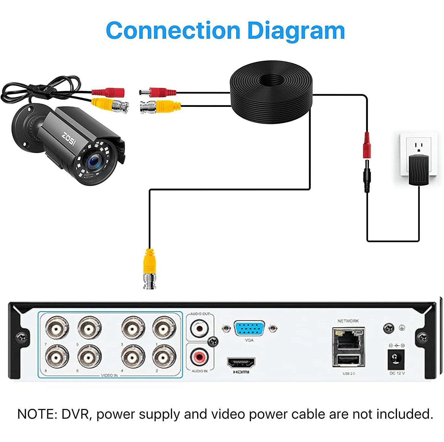 Outdoor CCTV Camera 1080P Home Security Night Vision