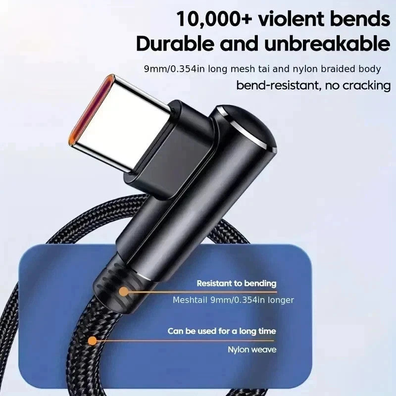 HeavyDuty USB Type C Charging Cable Braided Fast Phone Charger Long Lead 2m 3m