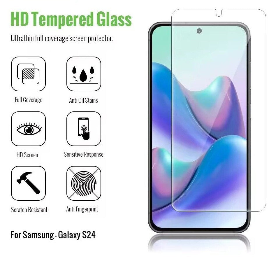 2 PACK Tempered Glass Screen Protector For Samsung S26 S25 S24 S22 S23 +