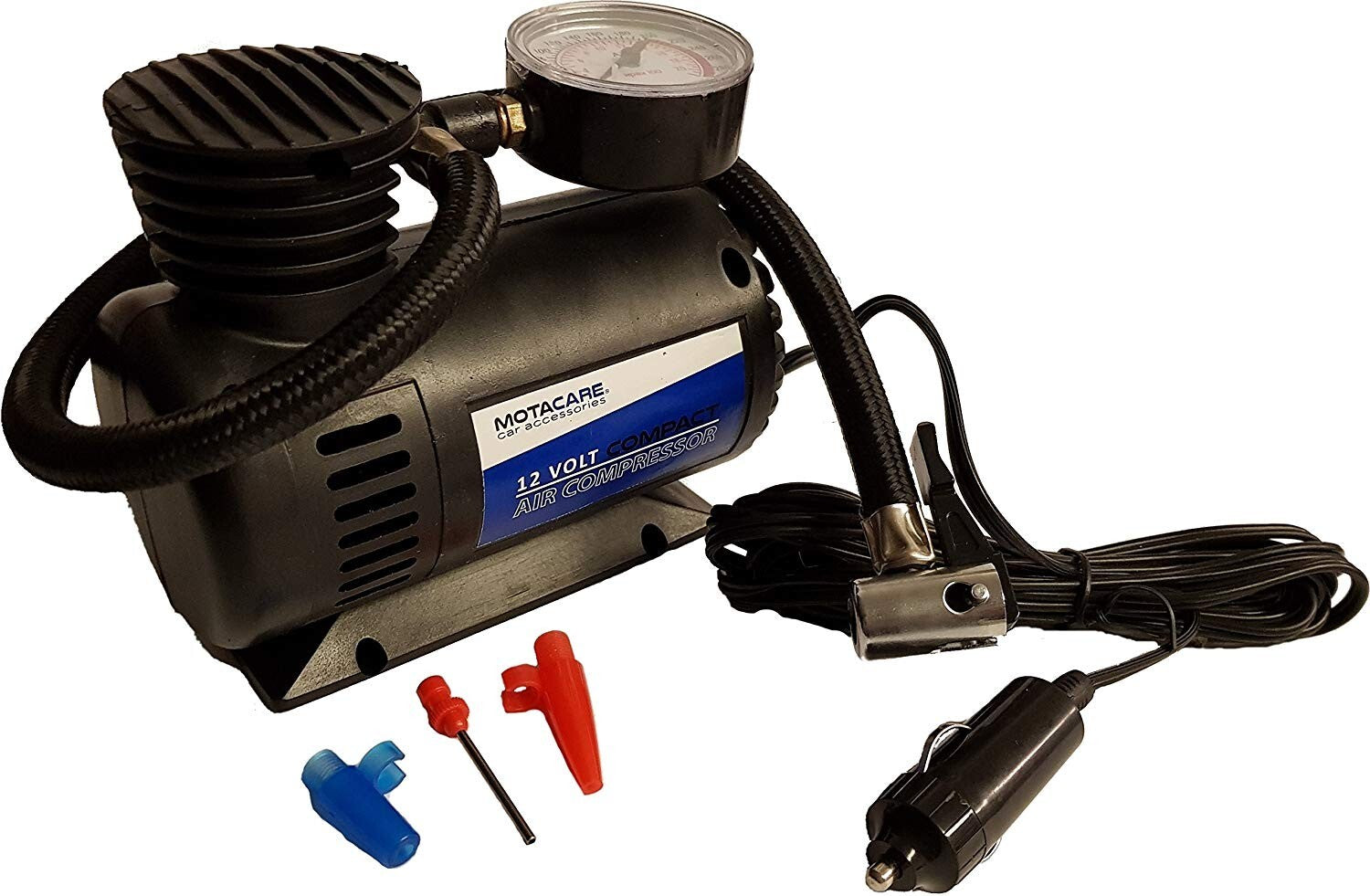 Tyre Air Compressor Pump 12V DC Car and Bike Inflator 300PSI Compact Motacare