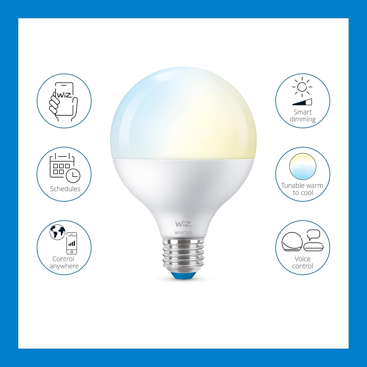 WiZ G95 Smart Bulb E27 LED WiFi Works with Alexa Google Tuneable White