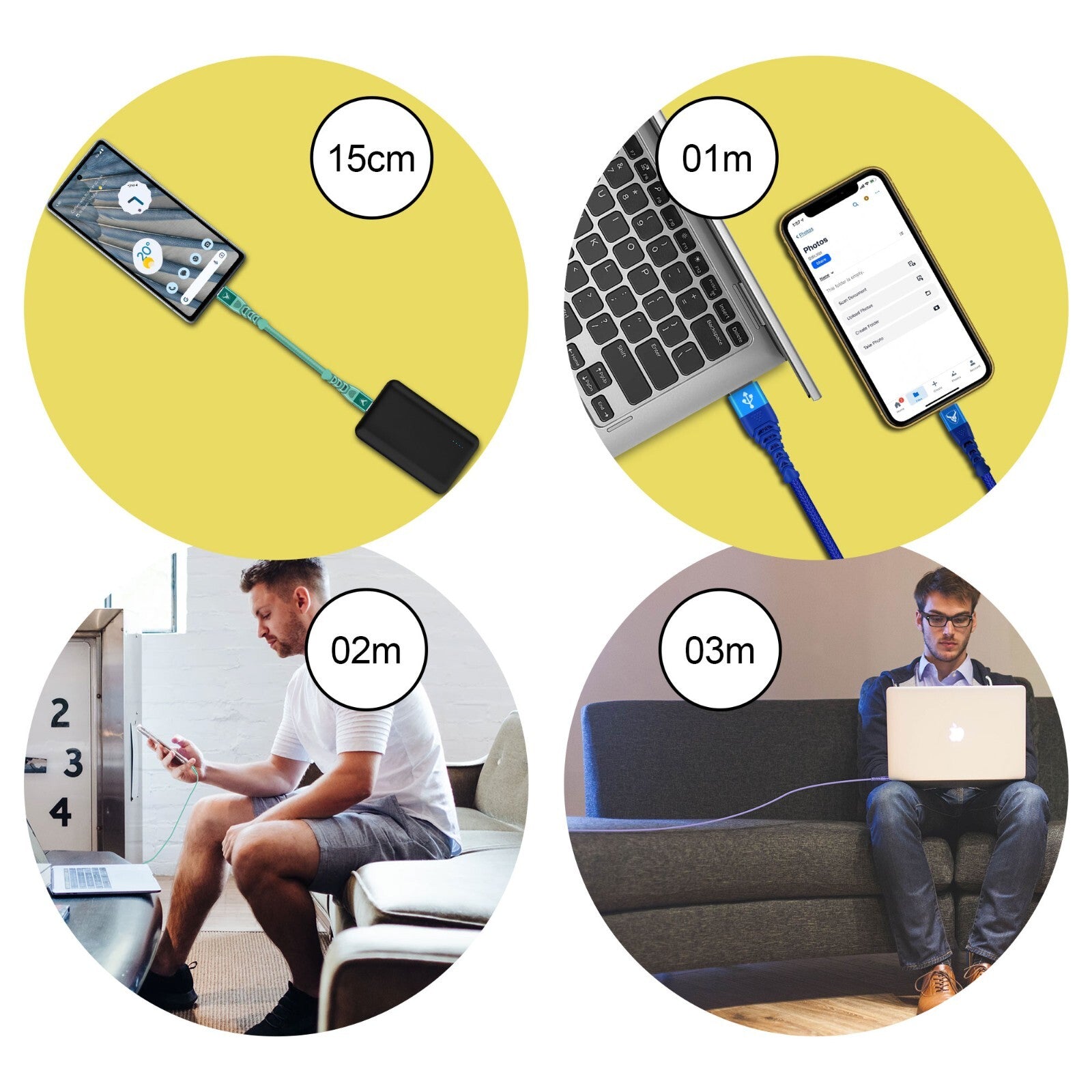 Heavy Duty USB Type C Charging Cable 2m & 3m