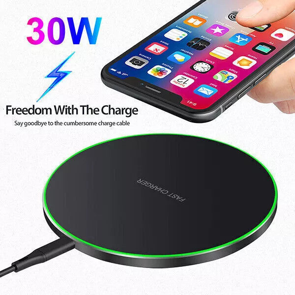 Fast Wireless Charger Charging Pad For Apple & Samsung