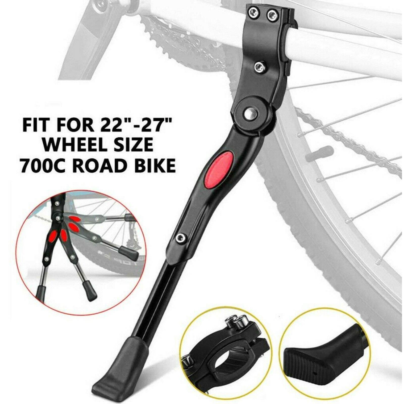 HEAVY DUTY ADJUSTABLE MOUNTAIN BIKE BICYCLE CYCLE PROP SIDE REAR KICK STAND