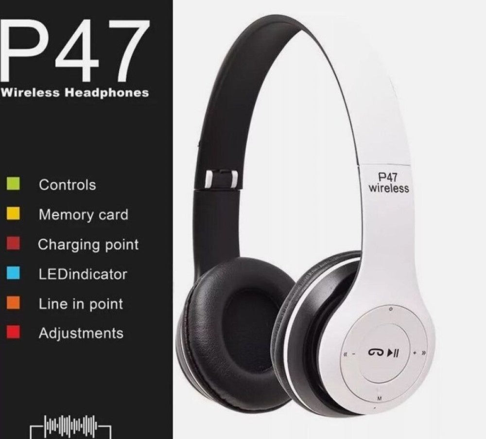 Wireless Bluetooth Headphones W/Noise Cancelling 5.1 P47 Gift