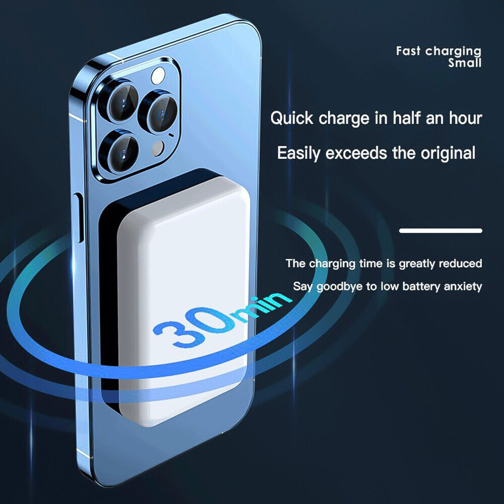 900000mAh Power Bank Magnetic Battery USB Pack Wireless Fast Charger for iPhone