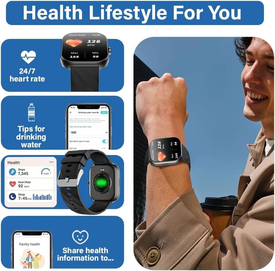 Smart Watch Unisex Fitness Tracker Blood Pressure Heart Rate Sport Watches UK