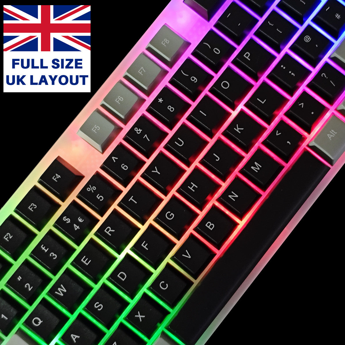 LED Gaming Keyboard And Mouse Set Rainbow RGB USB Wired UK PC PS4 PS5 XBOX ONE
