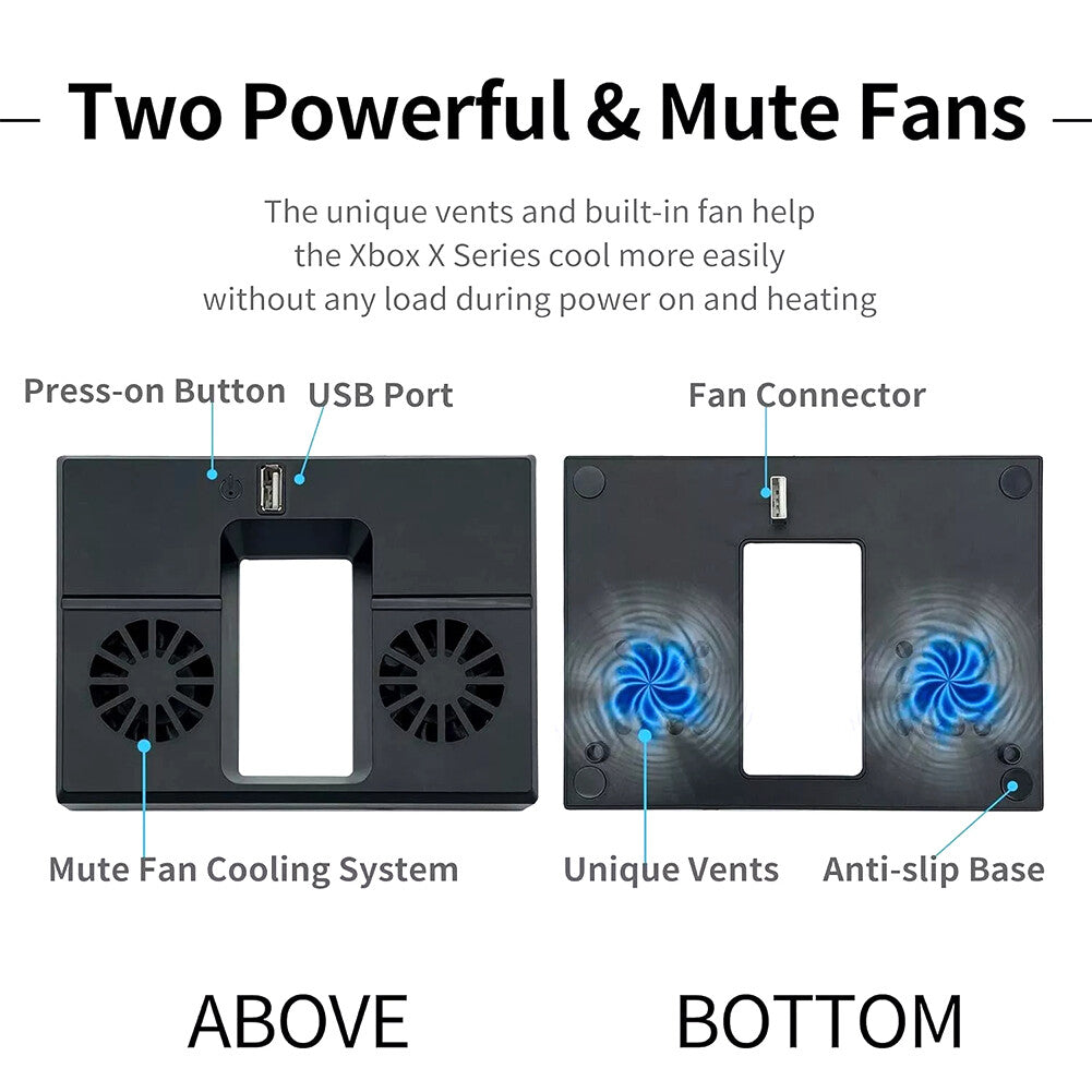USB Cooling Fan Vertical Stand for Xbox Series X Game Console Cooler Accessories