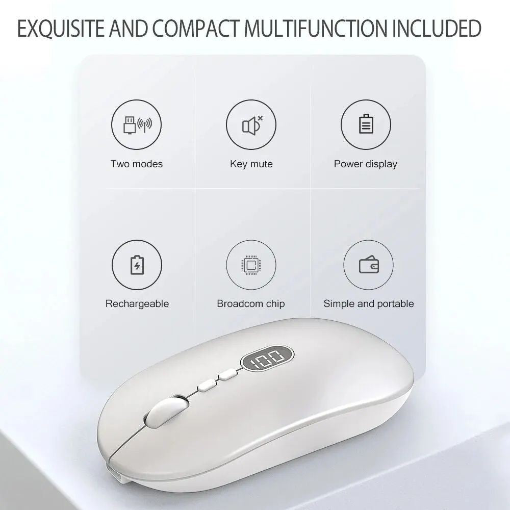 2.4Ghz Wireless Ultra Slim USB Rechargeable Mouse Cordless