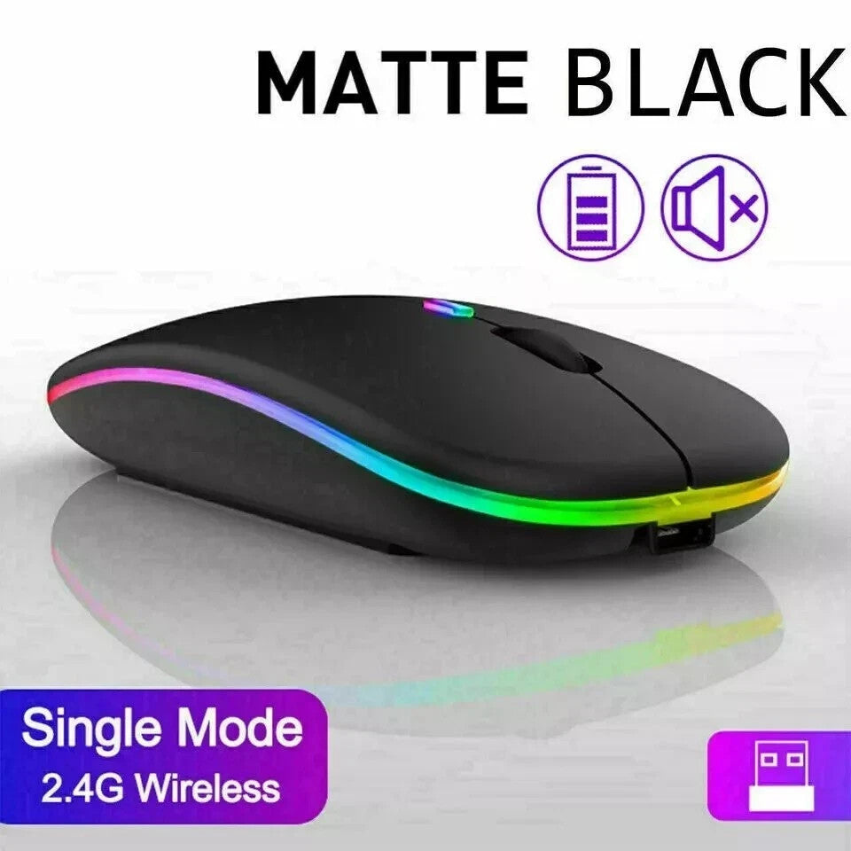 LED Wireless Mouse Rechargeable Optical Silent Mice