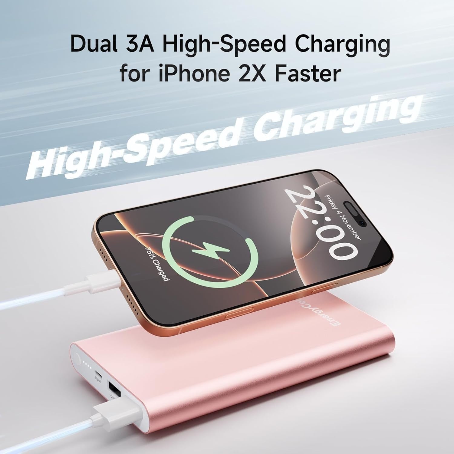 12000mAh Portable Fast Charging Power Bank Dual 3A High-Speed Output Battery