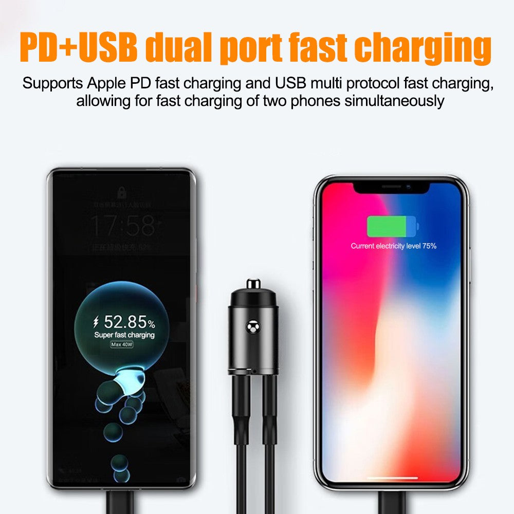 100W USB Car Phone Charger Type C QC3.0 Car Interior Fast Charging Accessories
