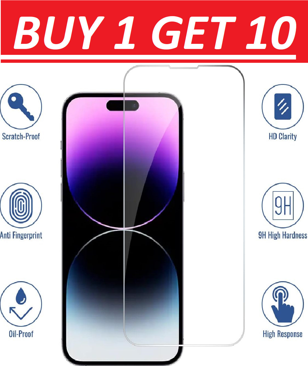 Tempered Glass Screen Protector For iPhone 14 13 12 11 Pro Max Mini XS X XR Plus