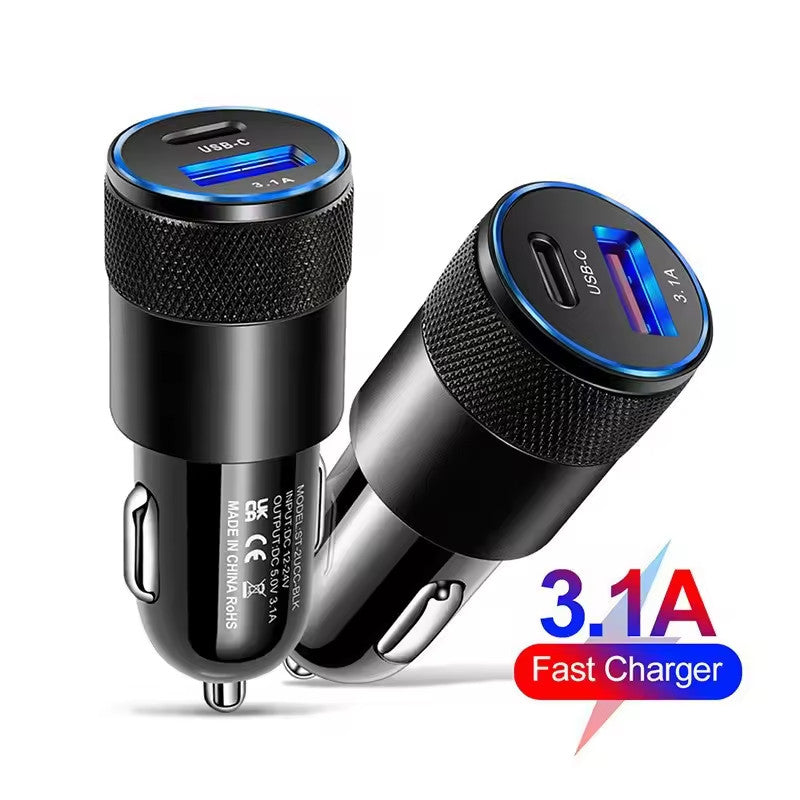 Fast Charging USB+TYPE-C Car Charger universal socket adaptor