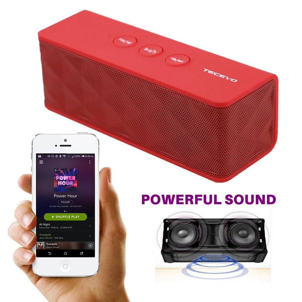 TECEVO Portable Bluetooth Wireless Speaker Heavy Bass Powerful Loud