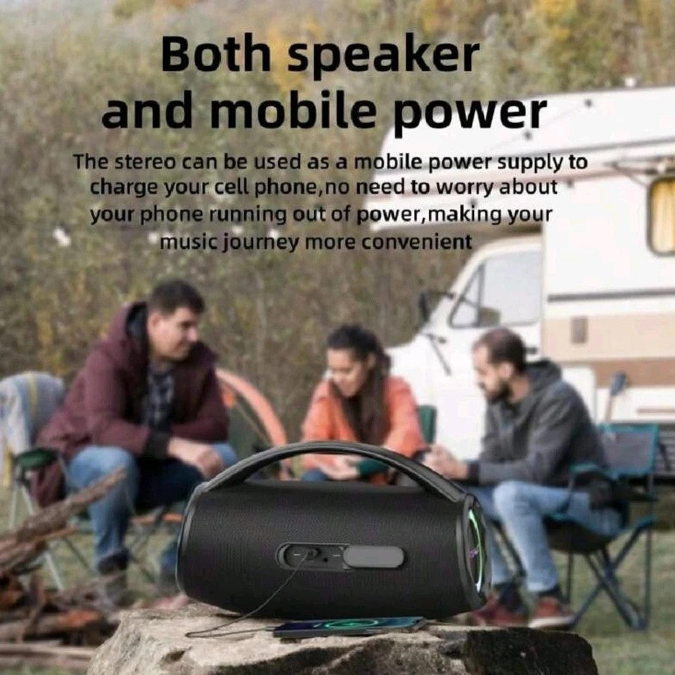 100W Portable Wireless Bluetooth Speaker Stereo Bass Loud AUX USB FM Waterproof
