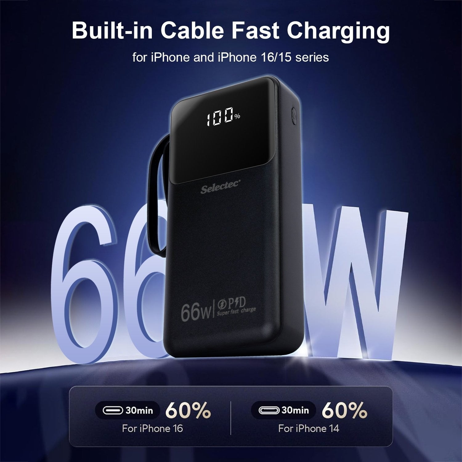 Power Bank 20000mah 66W Portable Fast Charger External Battery for Mobile Phone