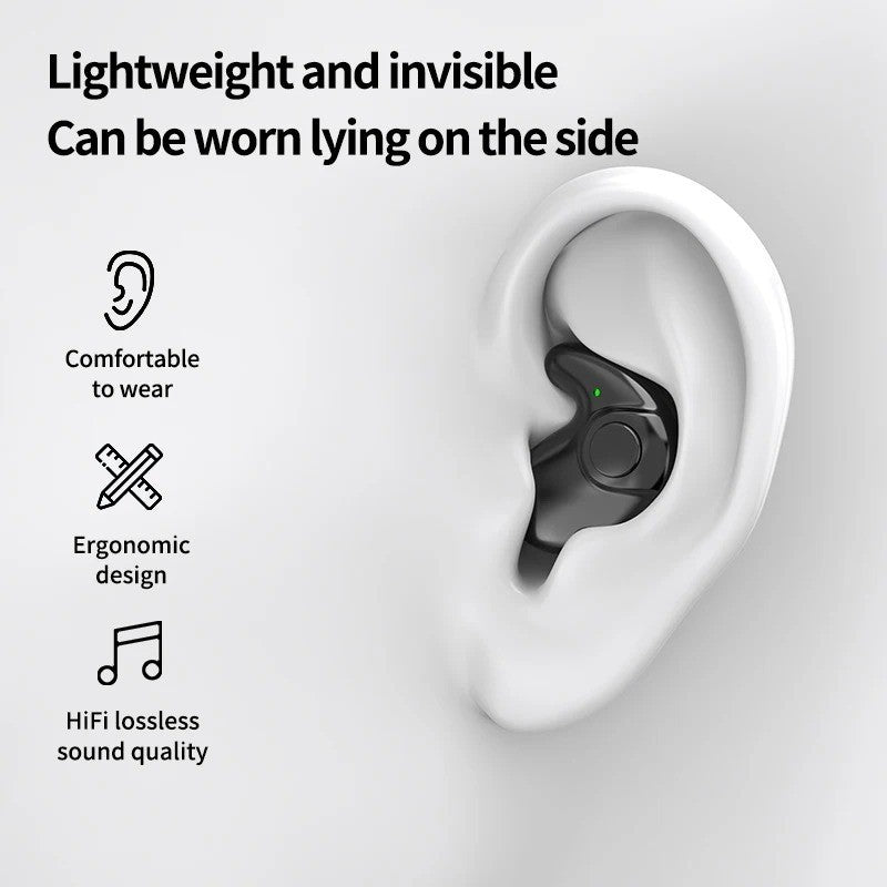 Wireless Bluetooth Earbuds Invisible Sleep Earphones Noise Canceling TWS