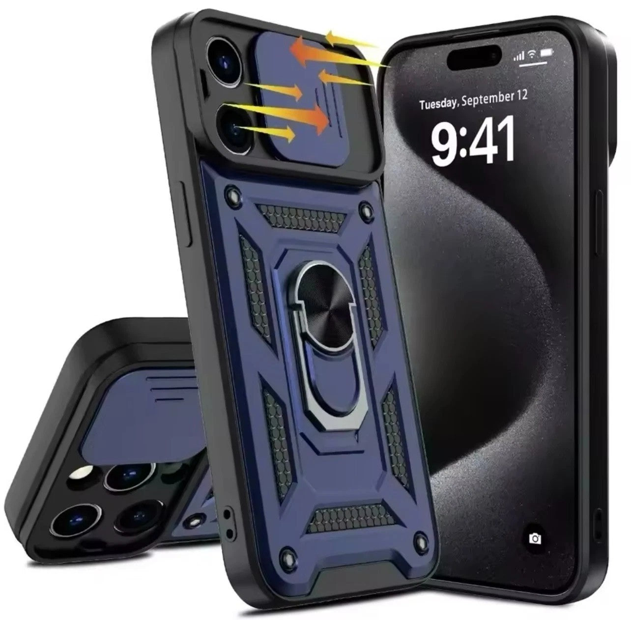 Shockproof Ring Stand Armor Case For iPhone