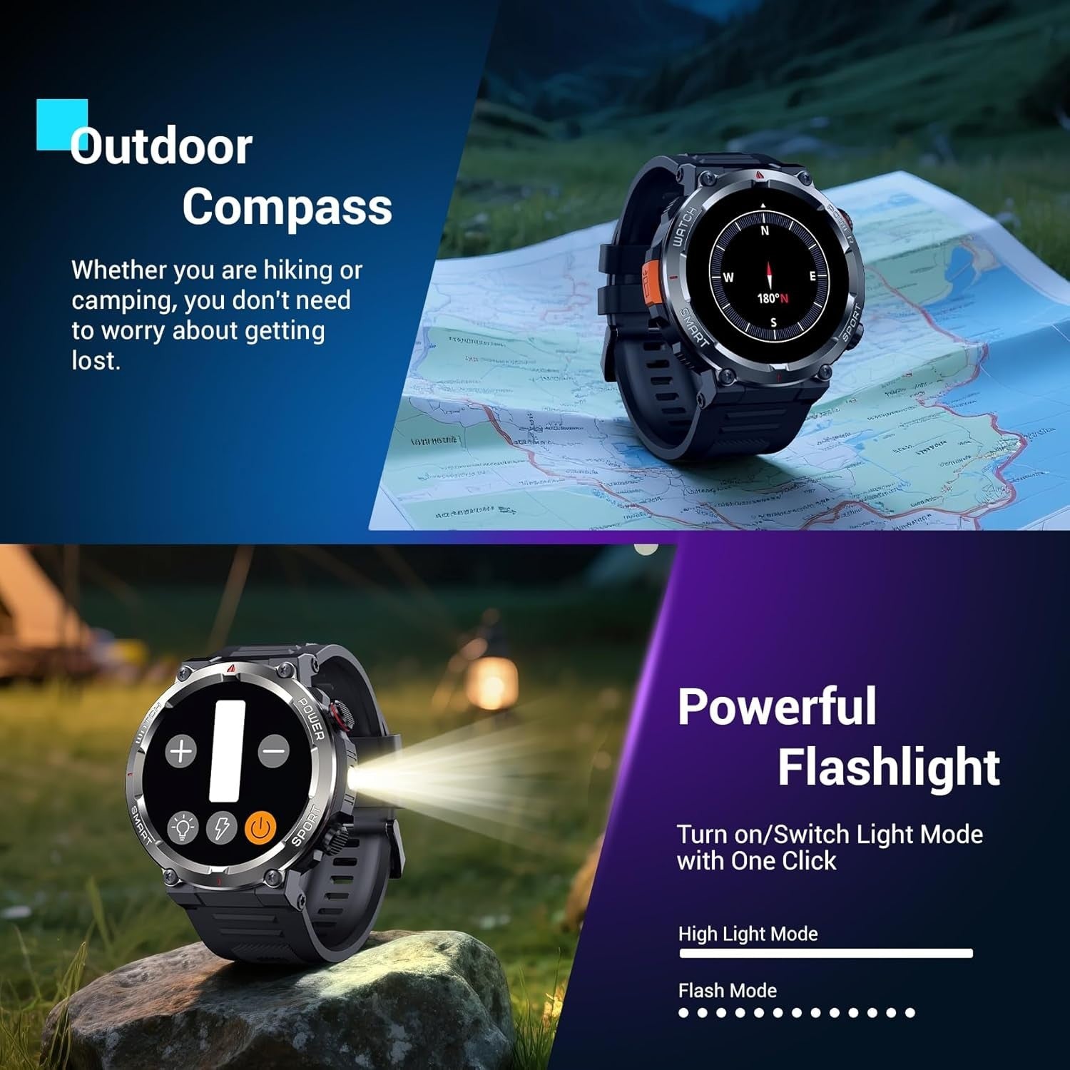 Blackview Military Smart Watch for Men (Answer/Make Calls) 1.45" Fitness Tracker