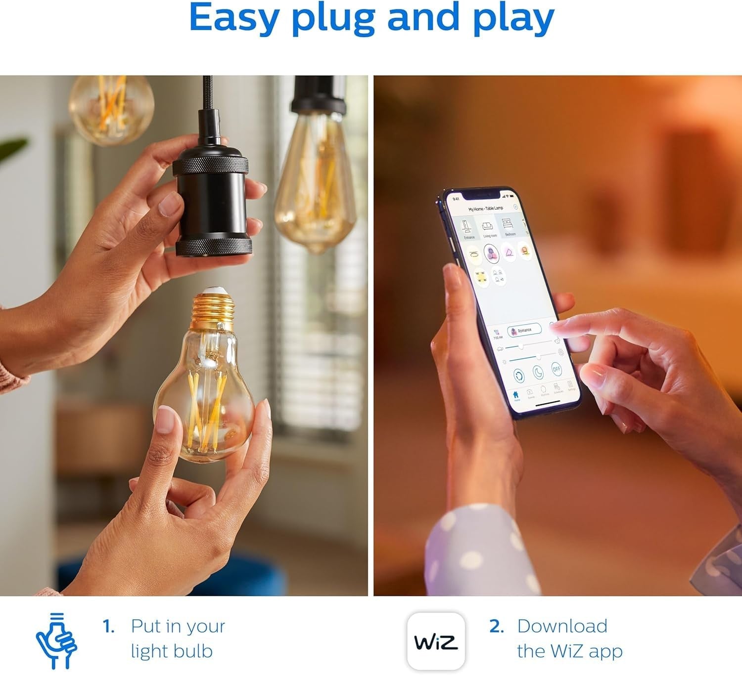 Philips Smart WiZ Connected LED Light Bulb B22 Dimmable Cool & Warm - A Rated