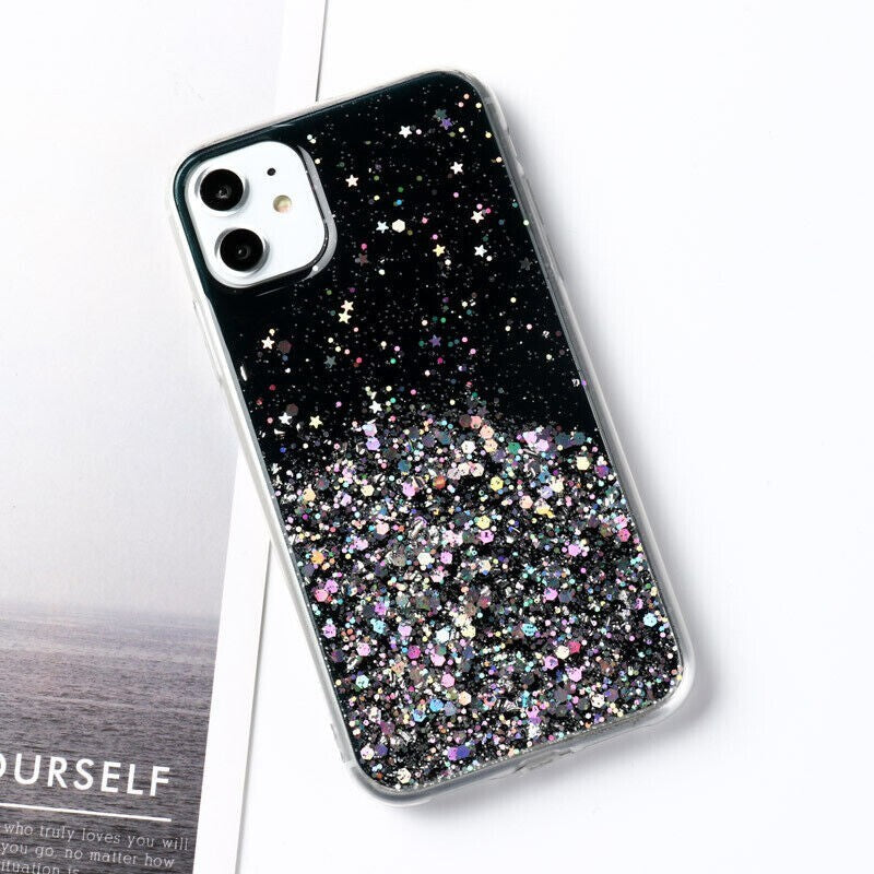 Black Case for iPhone 13 Pro Bling Glitter Phone Cover