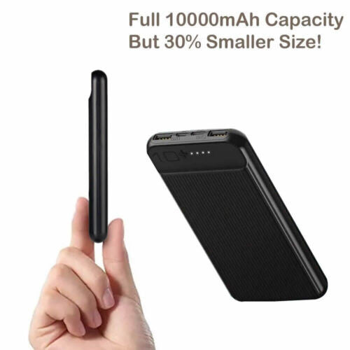 10000mAh Power Bank Portable Fast Charger Pack Battery 2 USB for Mobile Phone