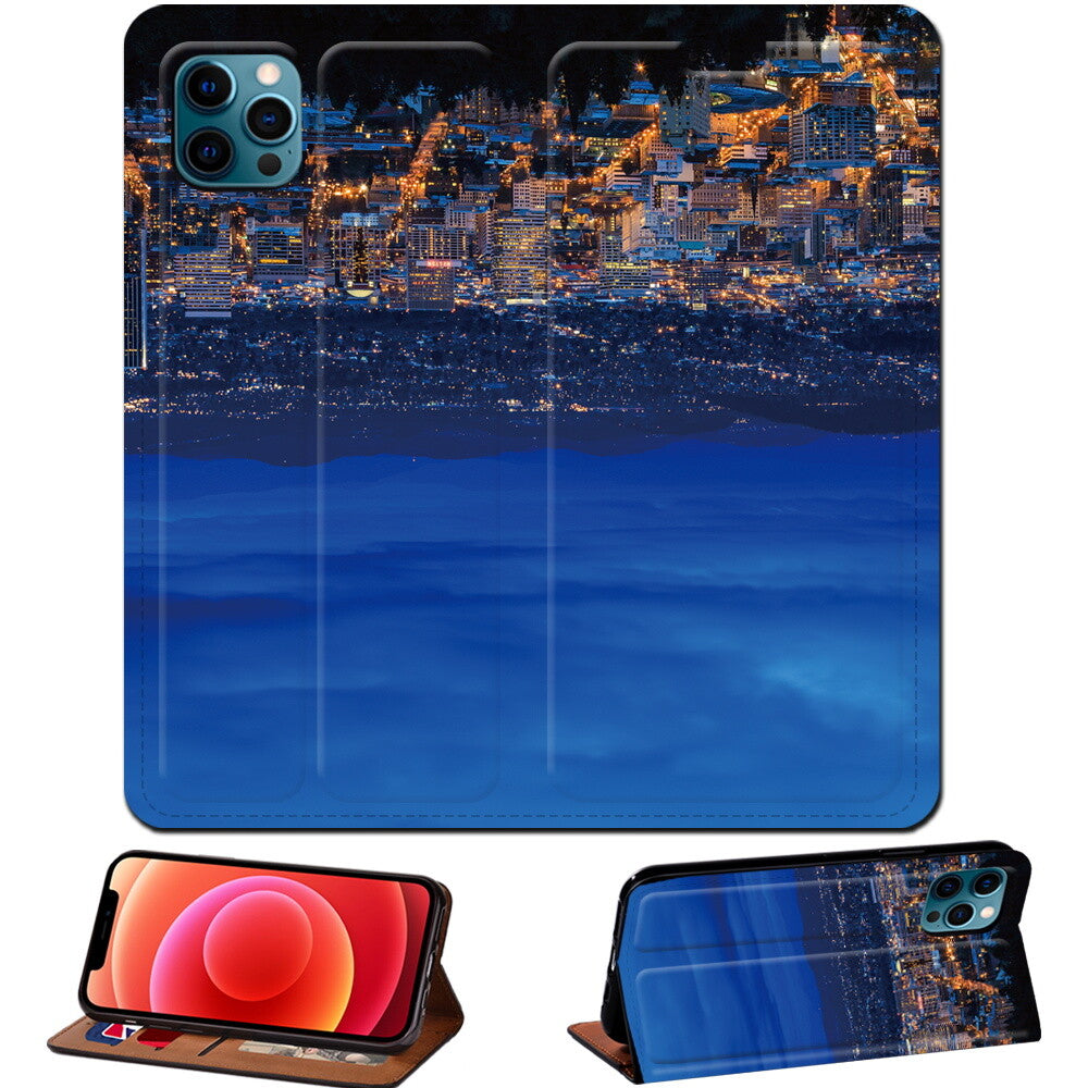 Scenery PU Leather Stand Phone Cover Case For Apple iPhone air/17/17 Pro