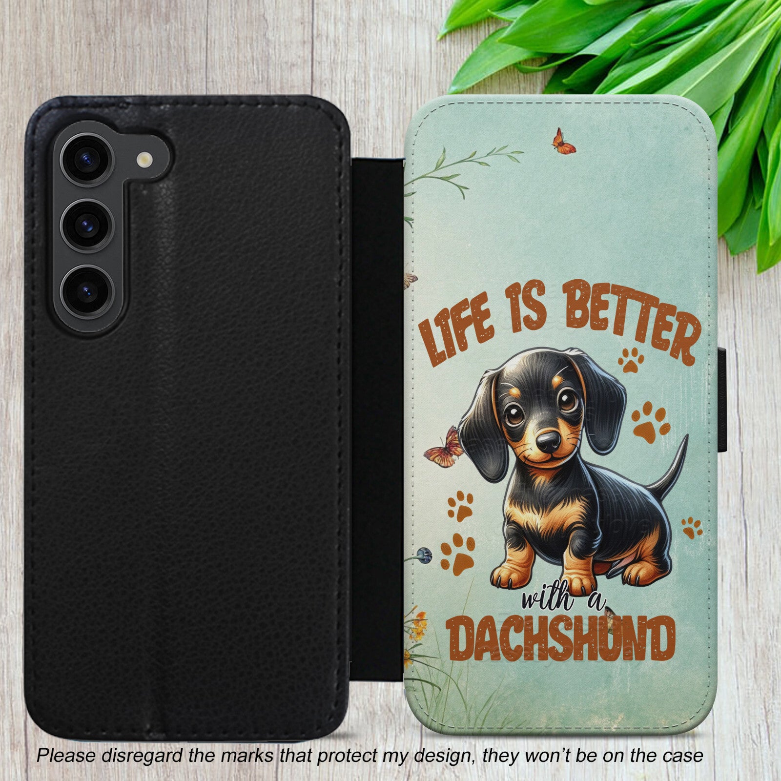 Sausage Dog Flip Case For iPhone Samsung Google
