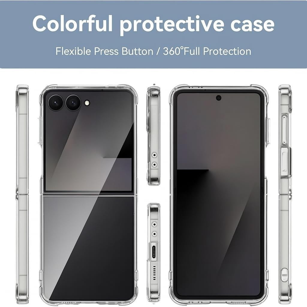 Clear Case for Samsung Galaxy Z Flip 7 FE 6 5 4 SHOCKPROOF Silicone Phone Cover