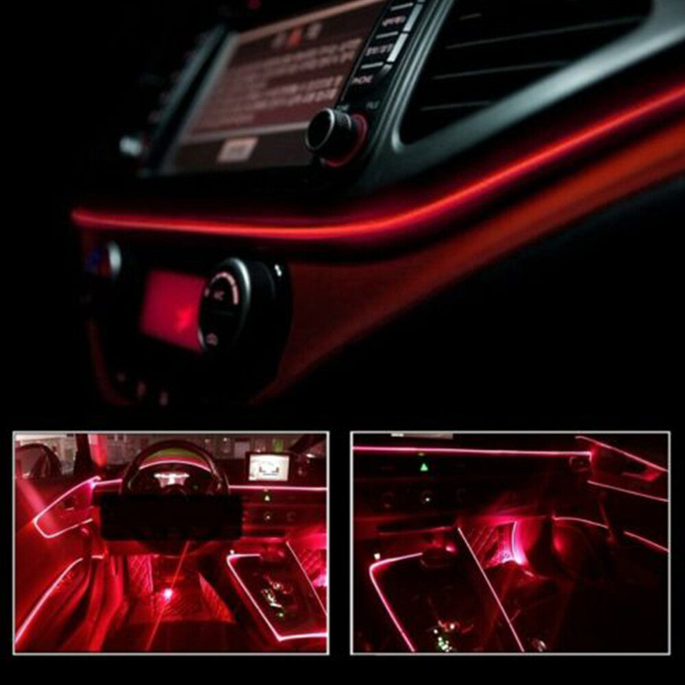 5m Red LED Car Interior Decorative Atmosphere Wire Strip Light Accessories US