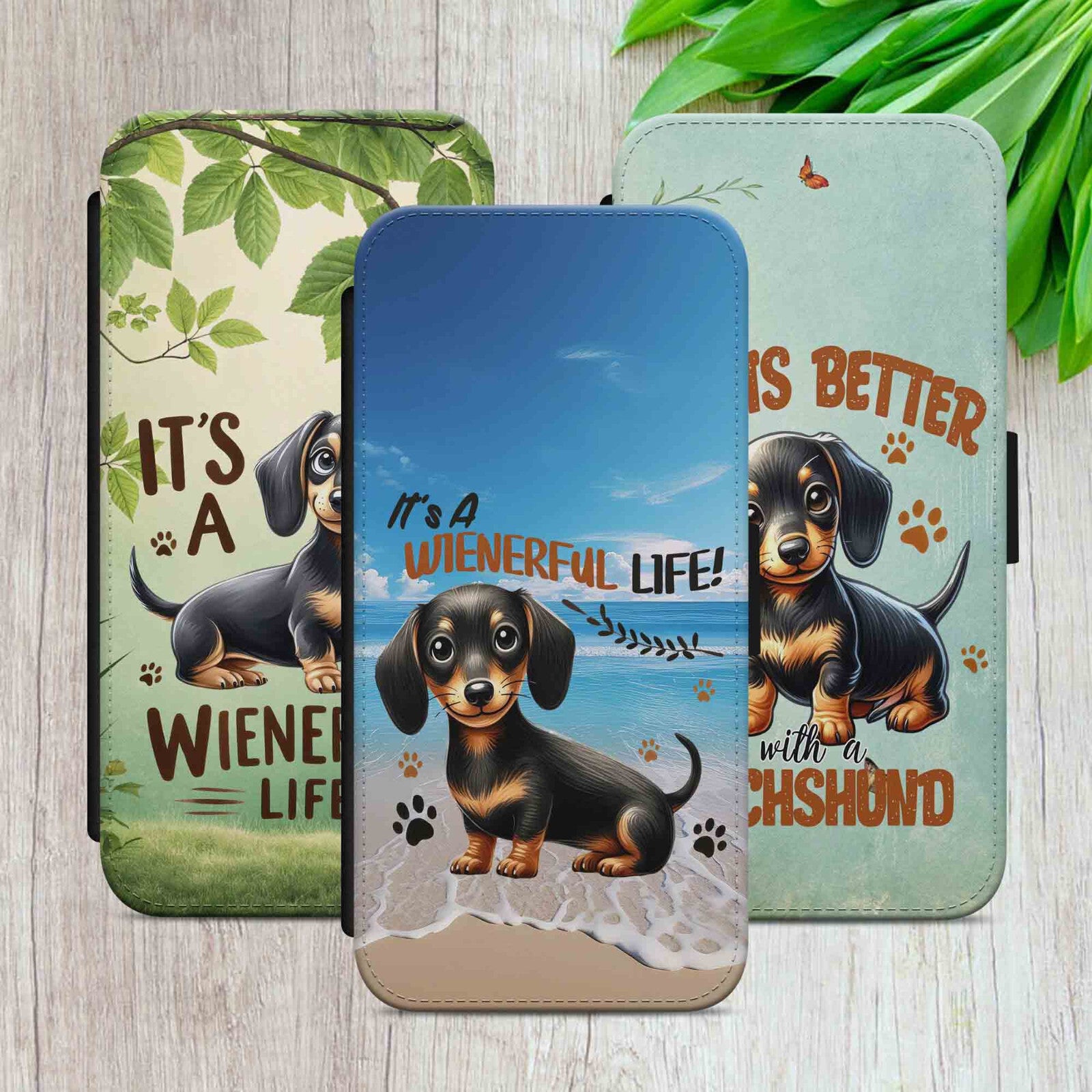 Sausage Dog Flip Case For iPhone Samsung Google