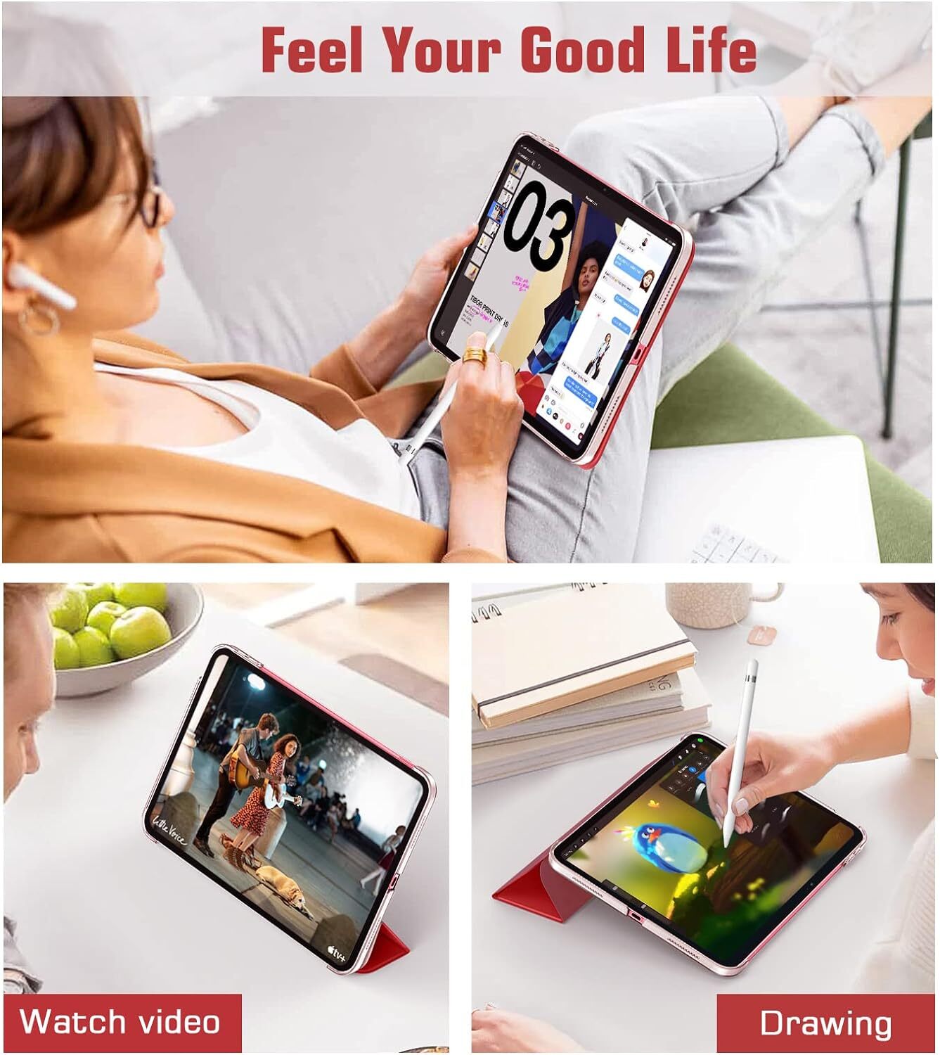 Leather Magnetic Smart Case for Apple iPad
