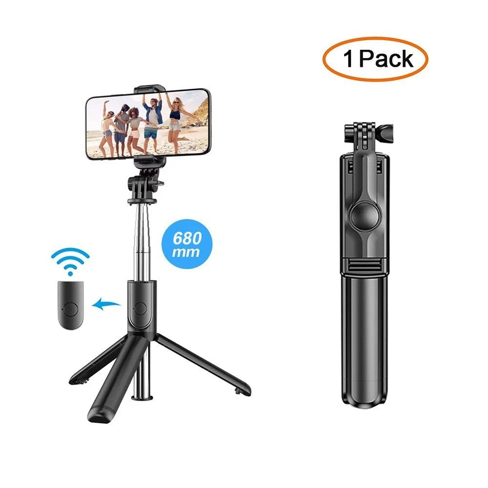 Monopod Selfie Stick with Remote - Bluetooth Tripod & Fill Light for All Phones