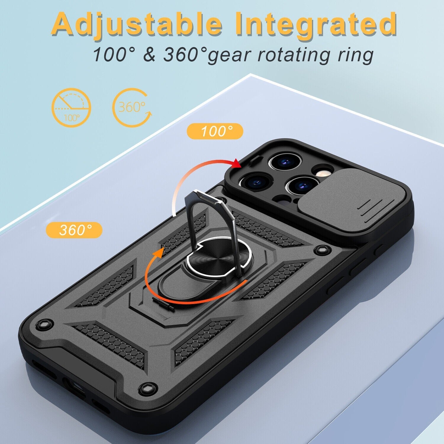 Shockproof Ring Stand Armor Case For iPhone