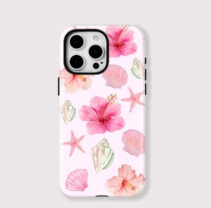Seashell Beach Pink Tough Phone Case for iPhone 17 16 15 14 13 12 Pro Max Air