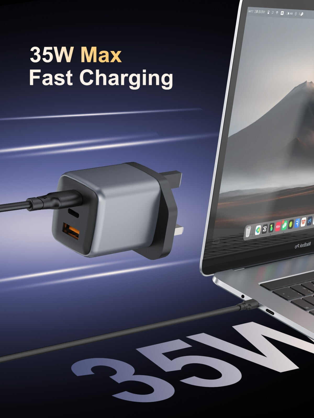 35W USB-C Fast Charger Plug & Cable For Apple iPhone