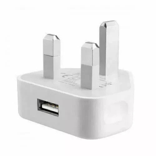 UK 3 Pin Dual USB Plug Adapter Mains Wall Charger 1/2/3-Port For Phones Tablet