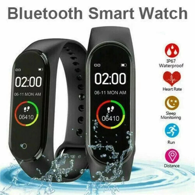 M4 Smart Watch Fitness Tracker Bluetooth Waterproof Sports Wristband Heart