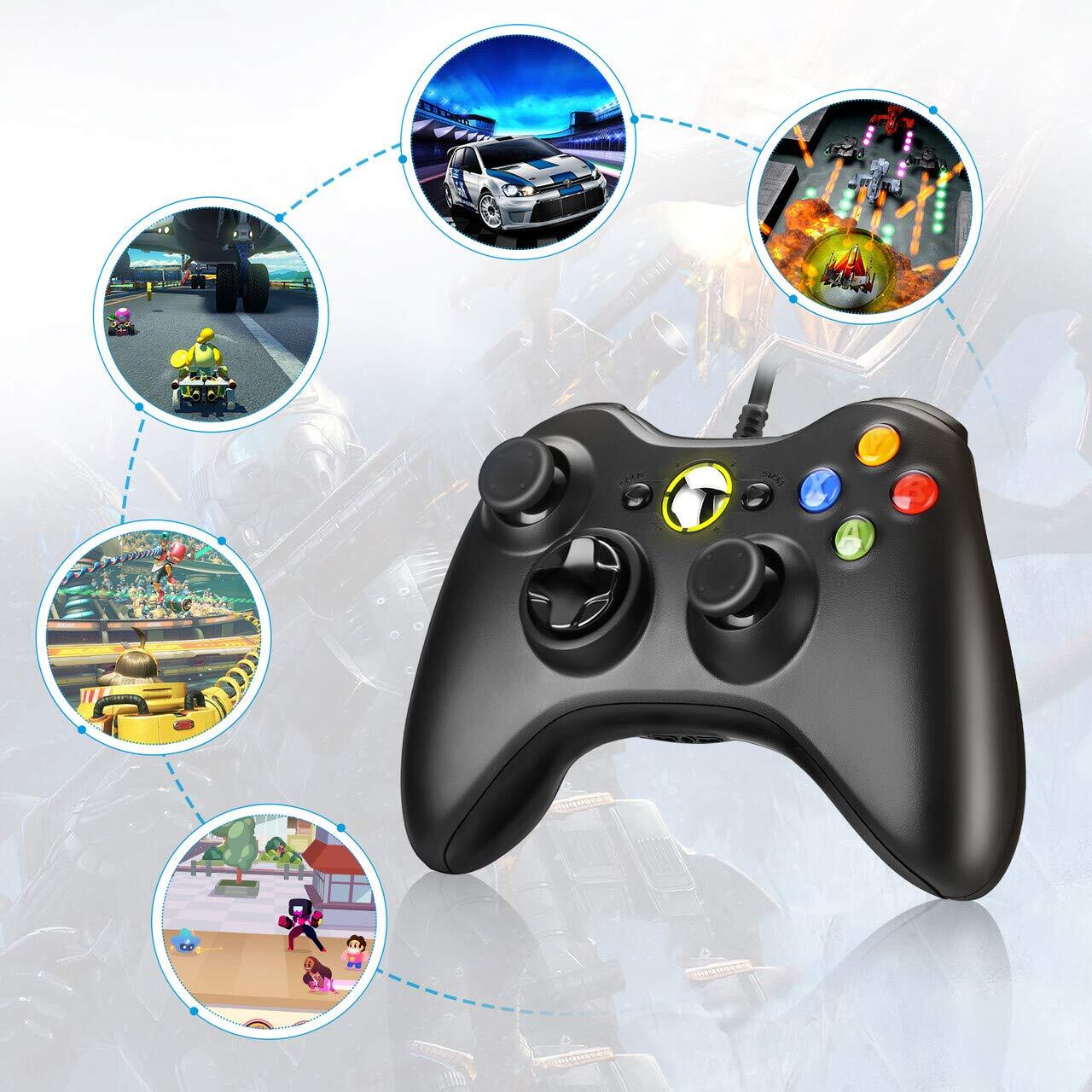 Black USB Wired Controller For XBOX 360 PC Window