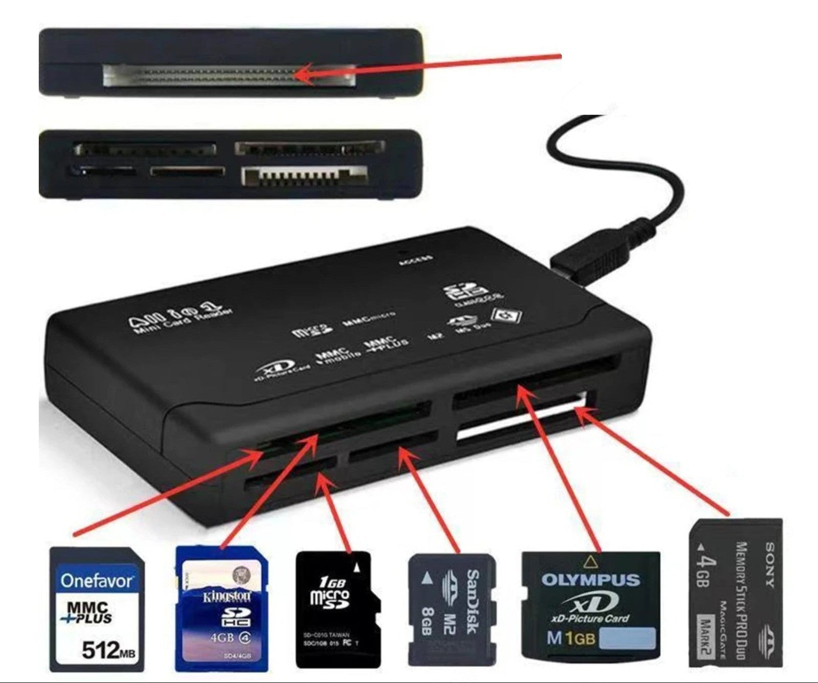 Memory Card Reader All in One 1 USB Adapter SD SDHC Mini Micro