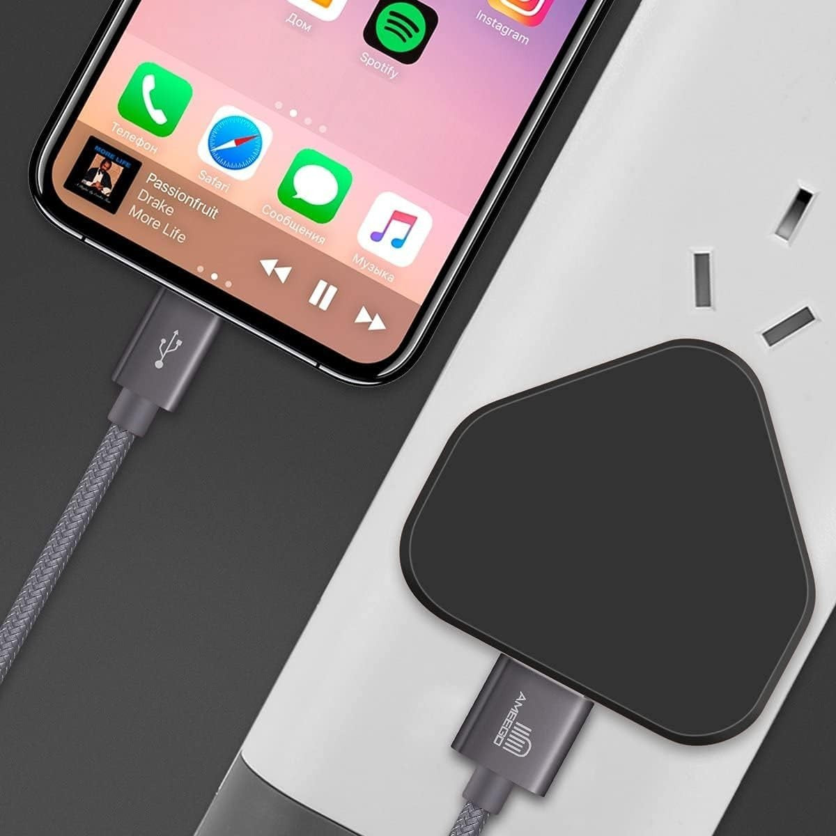 UK 3 Pin Dual USB Plug Adapter Mains Wall Charger 1/2/3-Port For Phones Tablet