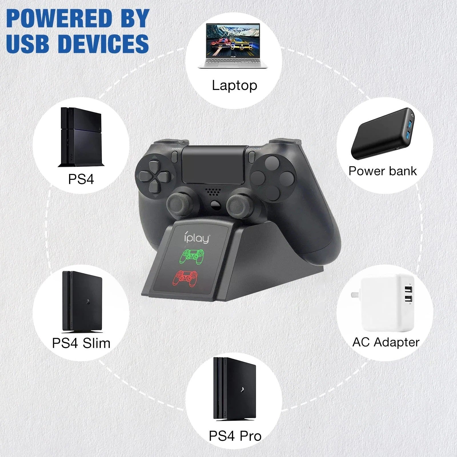 Dual Fast Charger Dock Station For PlayStation 4