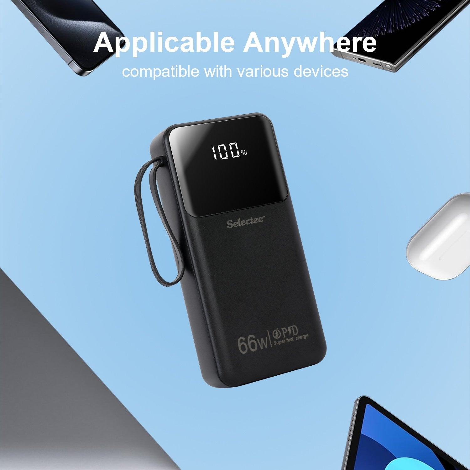 Power Bank 20000mah 66W Portable Fast Charger External Battery for Mobile Phone