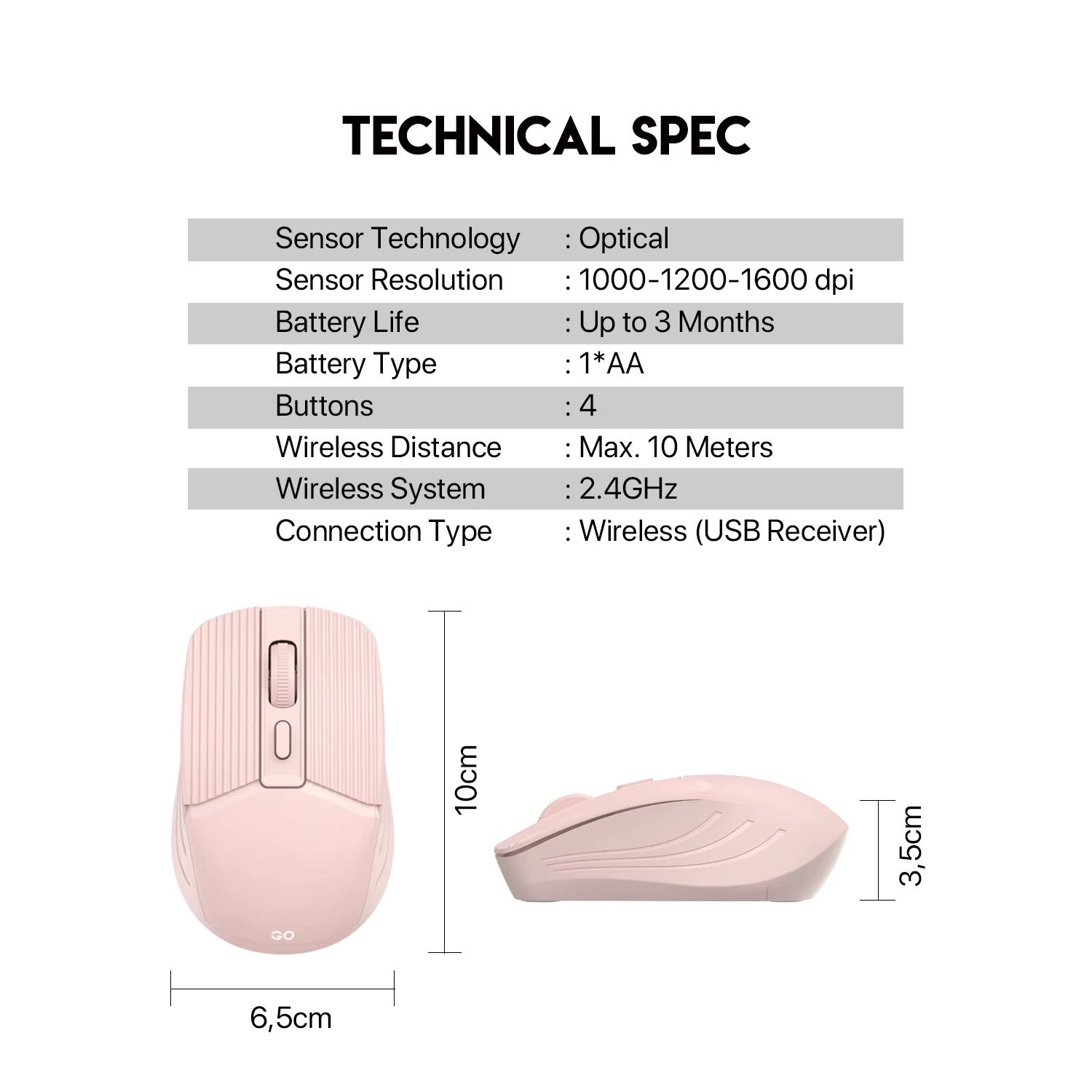 Wireless Slim USB Mouse Mini Optical For Pc Mac Laptop