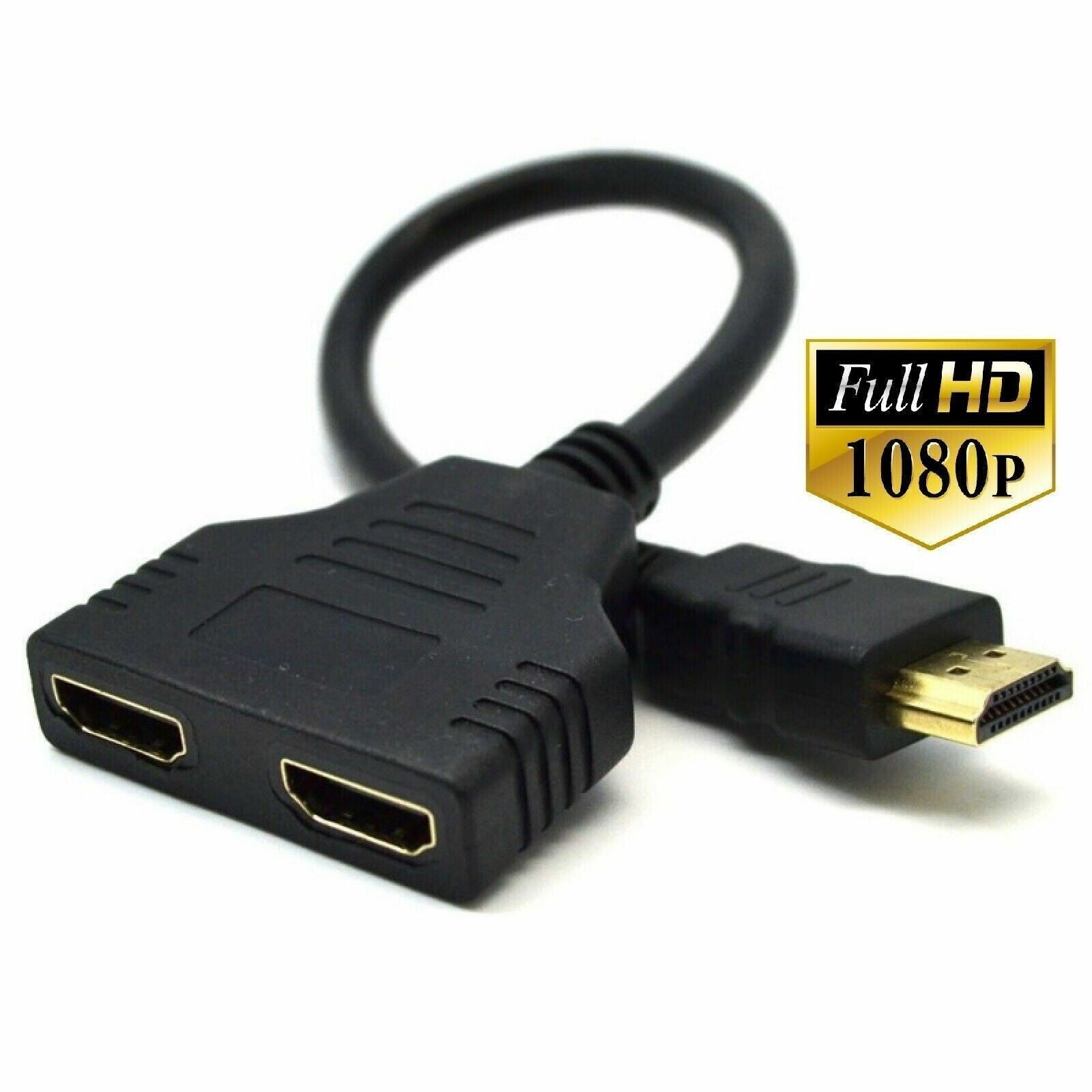 HDMI Splitter Adapter Cable 1 Input 2 Output for Office monitor pc laptop 1080p