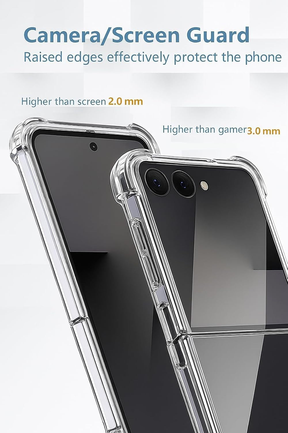 Clear Case for Samsung Galaxy Z Flip 7 FE 6 5 4 SHOCKPROOF Silicone Phone Cover