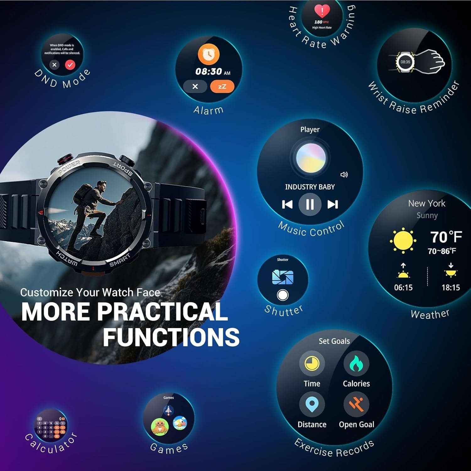 Blackview Military Smart Watch for Men (Answer/Make Calls) 1.45" Fitness Tracker