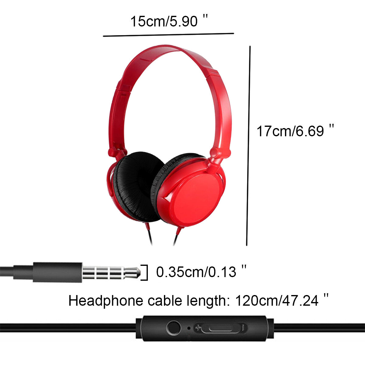 HD Sound Wired Headphones Bass HiFi Sound Music Stereo Earphone Headset Over Ear